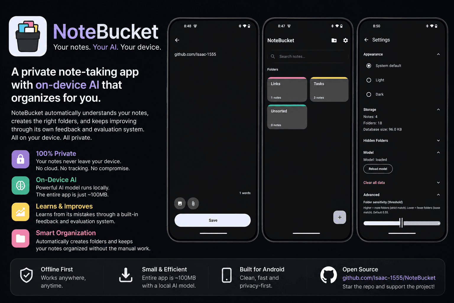 NoteBucket: Lessons from Building an Offline-First Semantic Note Organizer